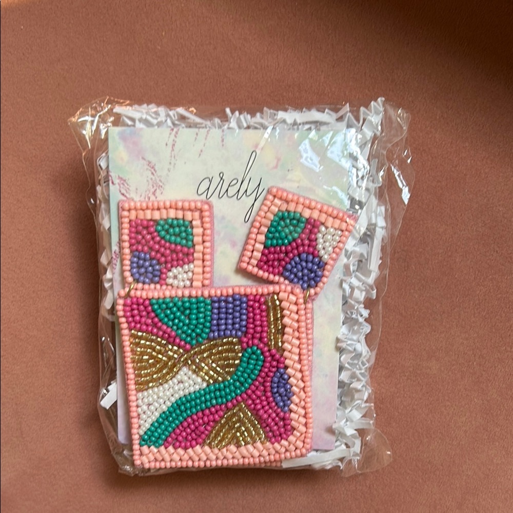 Pink Beaded Earrings